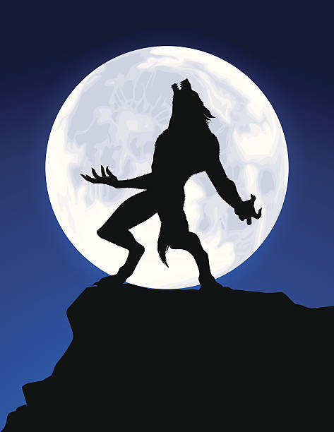 A werewolf howling at the moon